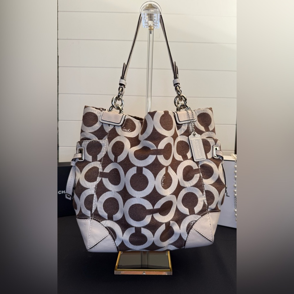 EUC Coach Peyton Rare Espresso Denim Satchel 2009